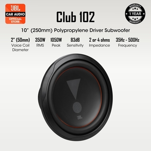 JBL CLUB 102 | 10" Polypropylene Driver Subwoofer